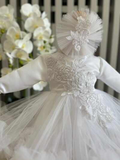 Robe de cérémonie pour bébé fille blanc - Image 3