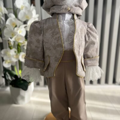 Costume de Bébé Gris avec Détails Dorés