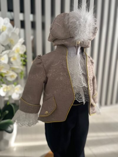 Costume de Bébé Gris Style Historique - Image 2