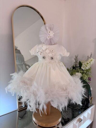 Robe Princesse Bébé Blanche et Florale