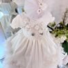 Robe Princesse Bébé Blanche et Florale – Image 3