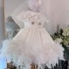 Robe Princesse Bébé Blanche et Florale – Image 4