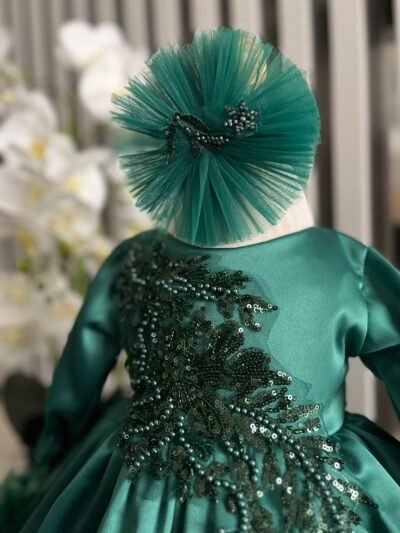 Robe perlée à plumes pour fille – Image 2